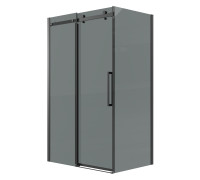 Душевое ограждение Grossman Classic 100.K33.04.120.21.10-200.K33.04.100.21.10 (120х100х195) раздвижная,черный матовый,стекло тонированное