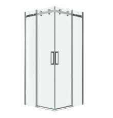 Душевое ограждение Grossman Classic 300.K33.04.8080.10.00 (80х80х195) квадрат,раздвижная,хром,стекло прозрачное