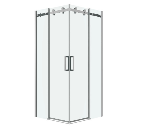 Душевое ограждение Grossman Classic 300.K33.04.9090.10.00 (90х90х195) квадрат,раздвижная,хром,стекло прозрачное