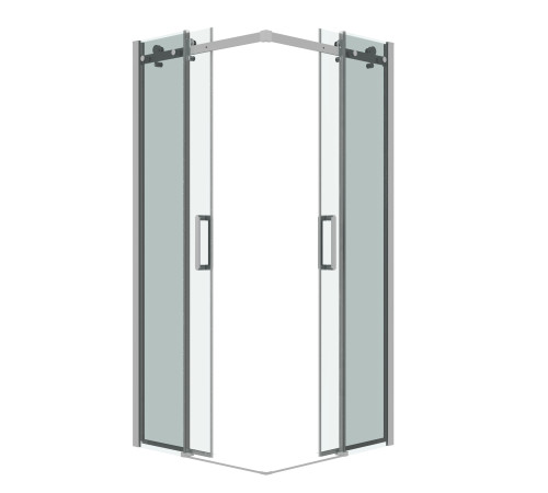 Душевое ограждение Grossman Classic 300.K33.04.9090.10.00 (90х90х195) квадрат,раздвижная,хром,стекло прозрачное
