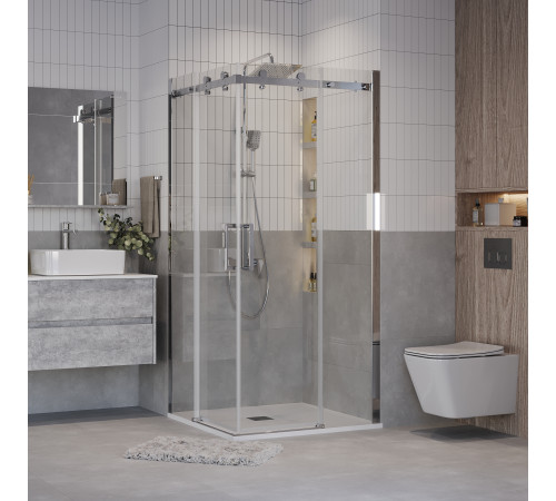 Душевое ограждение Grossman Classic 300.K33.04.9090.10.00 (90х90х195) квадрат,раздвижная,хром,стекло прозрачное