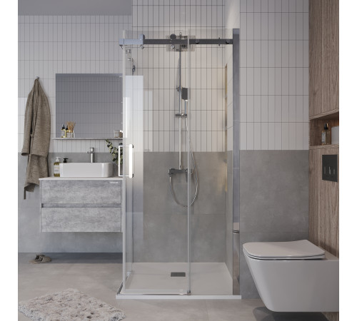 Душевое ограждение Grossman Classic 300.K33.04.9090.10.00 (90х90х195) квадрат,раздвижная,хром,стекло прозрачное