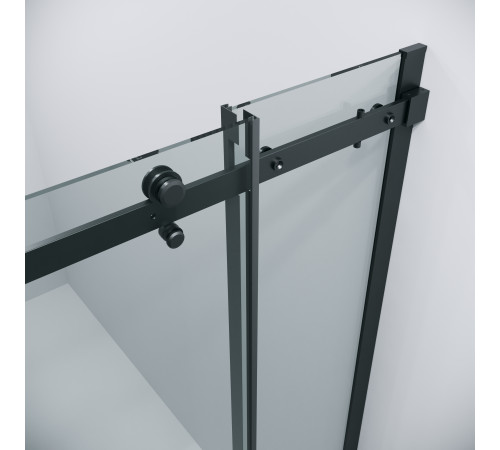 Душевое ограждение Grossman Classic 300.K33.04.8080.21.00 (80х80х195) квадрат,раздвижная,черный матовый,стекло прозрачное