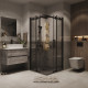 Душевое ограждение Grossman Classic 300.K33.04.8080.21.00 (80х80х195) квадрат,раздвижная,черный матовый,стекло прозрачное
