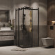 Душевое ограждение Grossman Classic 300.K33.04.8080.21.00 (80х80х195) квадрат,раздвижная,черный матовый,стекло прозрачное