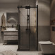 Душевое ограждение Grossman Classic 300.K33.04.8080.21.00 (80х80х195) квадрат,раздвижная,черный матовый,стекло прозрачное