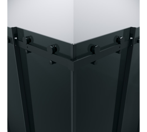 Душевое ограждение Grossman Classic 300.K33.04.9090.21.10 (90х90х195) квадрат,раздвижная,черный матовый,стекло тонированное