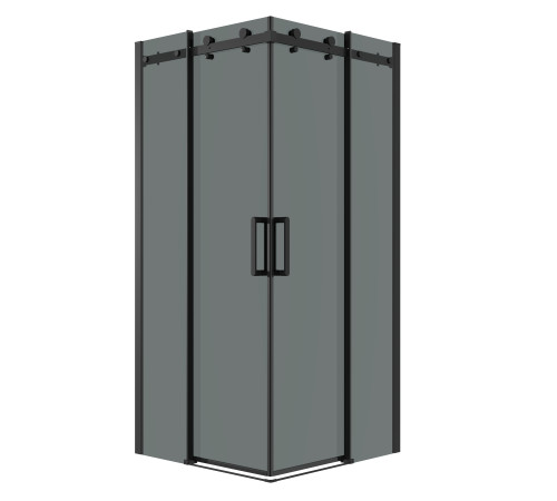 Душевое ограждение Grossman Classic 300.K33.04.9090.21.10 (90х90х195) квадрат,раздвижная,черный матовый,стекло тонированное