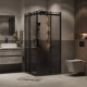 Душевое ограждение Grossman Classic 300.K33.04.9090.21.10 (90х90х195) квадрат,раздвижная,черный матовый,стекло тонированное