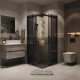 Душевое ограждение Grossman Classic 300.K33.04.9090.21.10 (90х90х195) квадрат,раздвижная,черный матовый,стекло тонированное