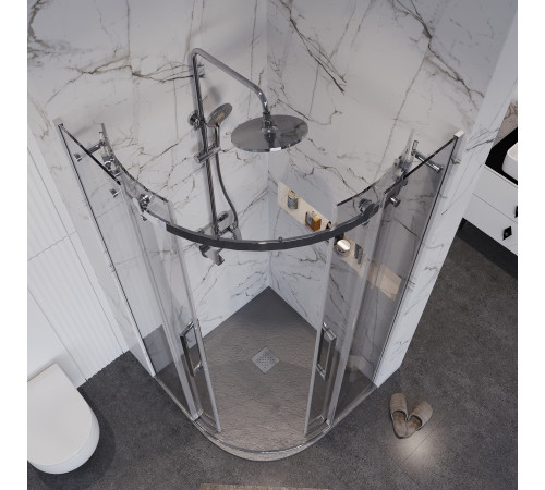 Душевое ограждение Grossman Classic 301.K33.04.1010.10.00 (100х100х195) четверть круга,раздвижная,хром,стекло прозрачное