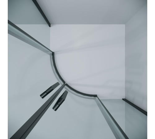 Душевое ограждение Grossman Classic 301.K33.04.9090.21.00 (90х90х195) четверть круга,раздвижная,черный матовый,стекло прозрачное