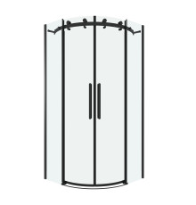 Душевое ограждение Grossman Classic 301.K33.04.9090.21.00 (90х90х195) четверть круга,раздвижная,черный матовый,стекло прозрачное