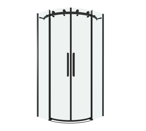 Душевое ограждение Grossman Classic 301.K33.04.9090.21.00 (90х90х195) четверть круга,раздвижная,черный матовый,стекло прозрачное