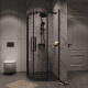 Душевое ограждение Grossman Classic 301.K33.04.9090.21.00 (90х90х195) четверть круга,раздвижная,черный матовый,стекло прозрачное