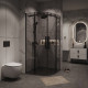 Душевое ограждение Grossman Classic 301.K33.04.9090.21.10 (90х90х195) четверть круга,раздвижная,черный матовый,стекло тонированное