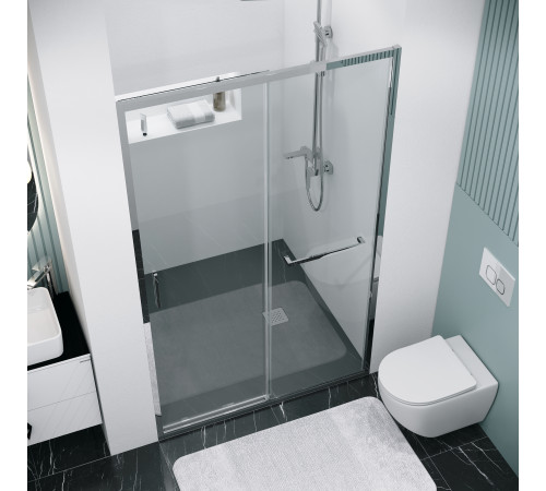 Дверь в нишу Grossman Style 100.K33.05.100.10.00 (100х195) хром,стекло прозрачное,раздвижная