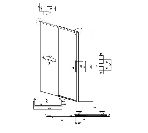 Дверь в нишу Grossman Style 100.K33.05.100.10.00 (100х195) хром,стекло прозрачное,раздвижная