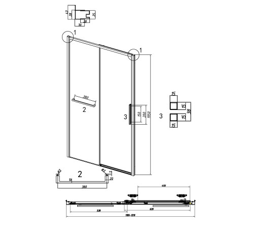 Дверь в нишу Grossman Style 100.K33.05.120.10.02 (120х195) хром,стекло шиншилла,раздвижная