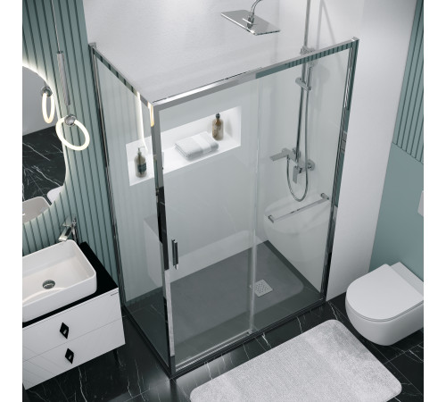 Боковая стенка Grossman Style 200.K33.05.70.10.00 (70х195) хром,стекло прозрачное