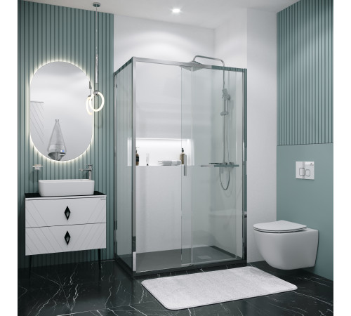 Боковая стенка Grossman Style 200.K33.05.70.10.00 (70х195) хром,стекло прозрачное