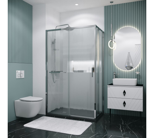 Боковая стенка Grossman Style 200.K33.05.100.10.02 (100х195) хром,стекло шиншилла