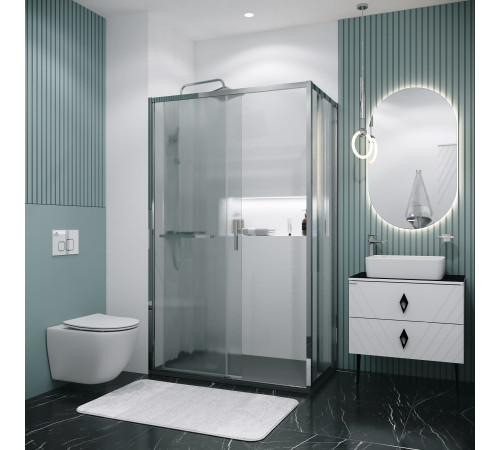 Боковая стенка Grossman Style 200.K33.05.100.10.02 (100х195) хром,стекло шиншилла