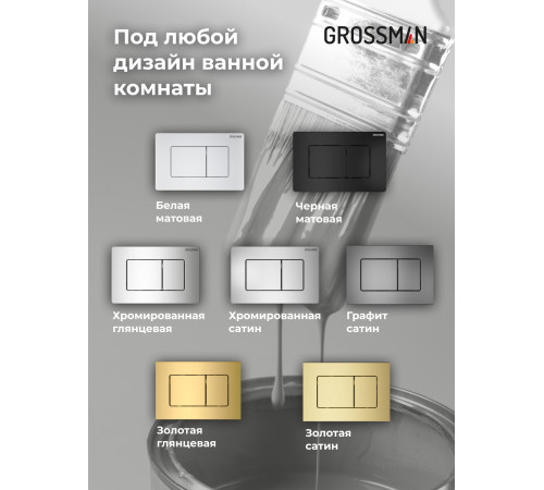 Клавиша смыва Grossman Classic 700.K31.04.42M.42M графит сатиновый