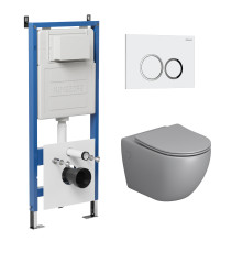 Комплект 3 в 1: Grossman инсталляция 900.K31.01.000+клавиша 700.K31.01.000.000 белый+унитаз GR-4411SQ