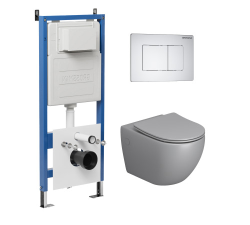 Комплект 3 в 1: Grossman инсталляция 900.K31.01.000+клавиша 700.K31.04.01M.01M белый матовый+унитаз GR-4411SQ