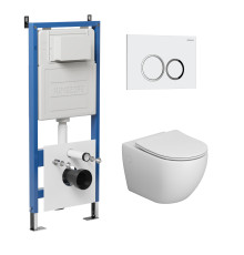 Комплект 3 в 1: Grossman инсталляция 900.K31.01.000+клавиша 700.K31.01.000.000 белый+унитаз GR-4411S