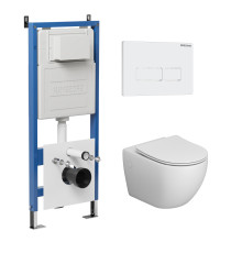 Комплект 3 в 1: Grossman инсталляция 900.K31.01.000+клавиша 700.K31.03.000.000 белый+унитаз GR-4411S