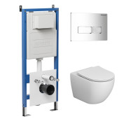 Комплект 3 в 1: Grossman инсталляция 900.K31.01.000+клавиша 700.K31.03.100.100 хром глянцевый+унитаз GR-4411S