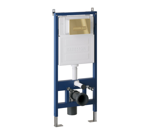 Комплект 3 в 1: Grossman инсталляция 900.K31.01.000+клавиша 700.K31.03.300.300 золото глянцевый+унитаз GR-4411S