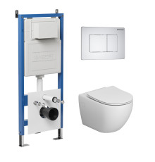 Комплект 3 в 1: Grossman инсталляция 900.K31.01.000+клавиша 700.K31.04.01M.01M белый матовый+унитаз GR-4411S