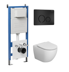 Комплект 3 в 1: Grossman инсталляция 900.K31.01.000+клавиша 700.K31.05.21M.21M черный матовый+унитаз GR-4411S