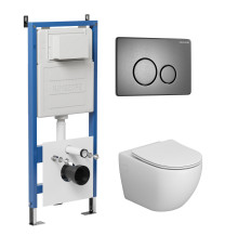 Комплект 3 в 1: Grossman инсталляция 900.K31.01.000+клавиша 700.K31.05.42M.42M графит сатиновый+унитаз GR-4411S