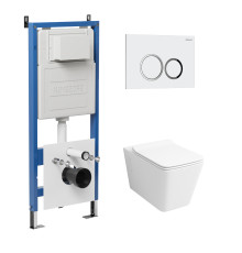 Комплект 3 в 1: Grossman инсталляция 900.K31.01.000+клавиша 700.K31.01.000.000 белый+унитаз GR-4414S