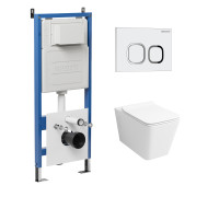 Комплект 3 в 1: Grossman инсталляция 900.K31.01.000+клавиша 700.K31.02.000.000 белый+унитаз GR-4414S