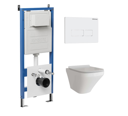 Комплект 3 в 1: Grossman инсталляция 900.K31.01.000+клавиша 700.K31.03.000.000 белый.+унитаз GR-4440S