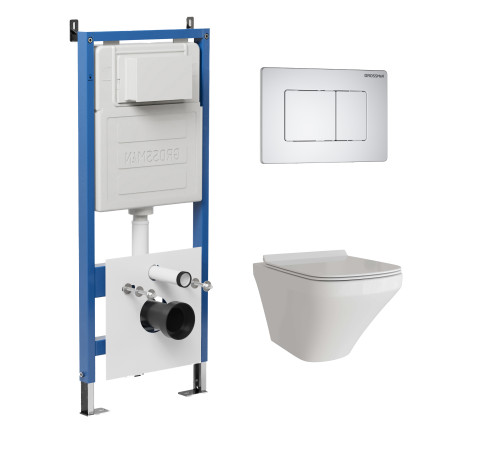 Комплект 3 в 1: Grossman инсталляция 900.K31.01.000+клавиша 700.K31.04.01M.01M белый матовый+унитаз GR-4440S