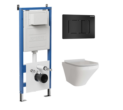 Комплект 3 в 1: Grossman инсталляция 900.K31.01.000+клавиша 700.K31.04.21M.21M черный матовый+унитаз GR-4440S