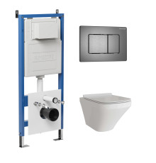 Комплект 3 в 1: Grossman инсталляция 900.K31.01.000+клавиша 700.K31.04.42M.42M графит сатиновый+унитаз GR-4440S