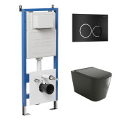 Комплект 3 в 1: Grossman инсталляция 900.K31.01.000+клавиша 700.K31.01.210.210 черный матовый+унитаз GR-4441BMS