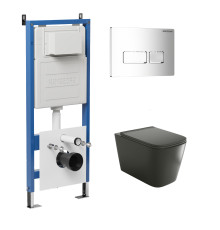 Комплект 3 в 1: Grossman инсталляция 900.K31.01.000+клавиша 700.K31.03.100.100 хром глянцевый+унитаз GR-4441BMS