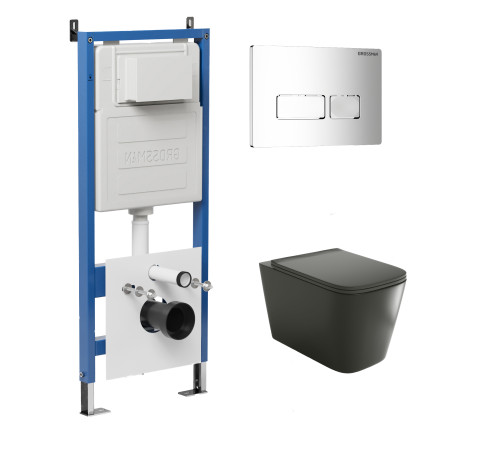 Комплект 3 в 1: Grossman инсталляция 900.K31.01.000+клавиша 700.K31.03.100.100 хром глянцевый+унитаз GR-4441BMS