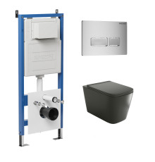 Комплект 3 в 1: Grossman инсталляция 900.K31.01.000+клавиша 700.K31.03.110.110 хром матовый+унитаз GR-4441BMS