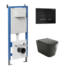 Комплект 3 в 1: Grossman инсталляция 900.K31.01.000+клавиша 700.K31.03.210.210 черный матовый+унитаз GR-4441BMS