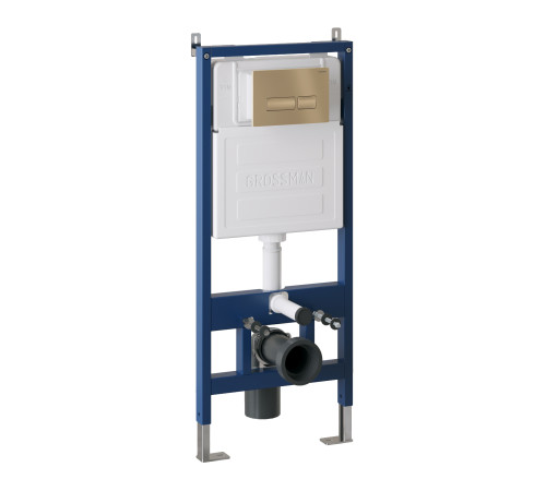 Комплект 3 в 1: Grossman инсталляция 900.K31.01.000+клавиша 700.K31.03.310.310 золото матовый+унитаз GR-4441BMS