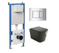 Комплект 3 в 1: Grossman инсталляция 900.K31.01.000+клавиша 700.K31.04.10M.10M хром глянцевый+унитаз GR-4441BMS